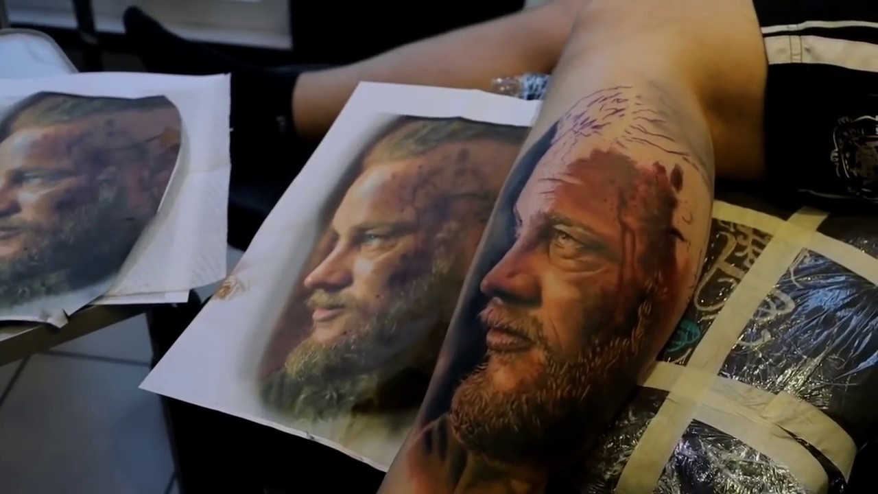Realistic Tattoo Ragnar Lodbrok für Tobi