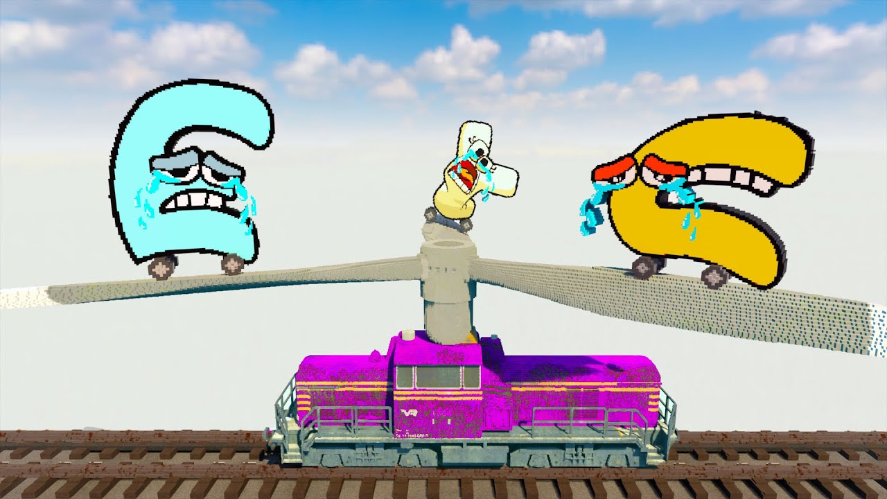 Challenge Alphabet Lore Cry Car Jumps Over the Helicopter Train in Teardown