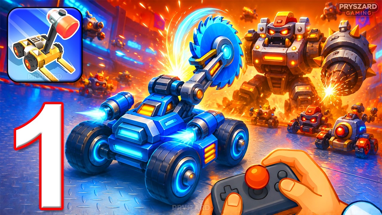 Pocket Bots: Battle Robots - Gameplay Walkthrough Part 1 - Robots Fighting Game (iOS, Android)