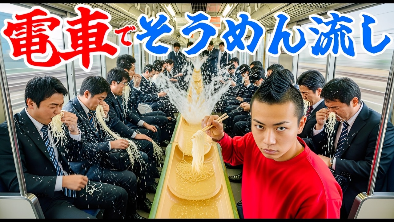 電車で流しそうめんしたら、大惨事になった...