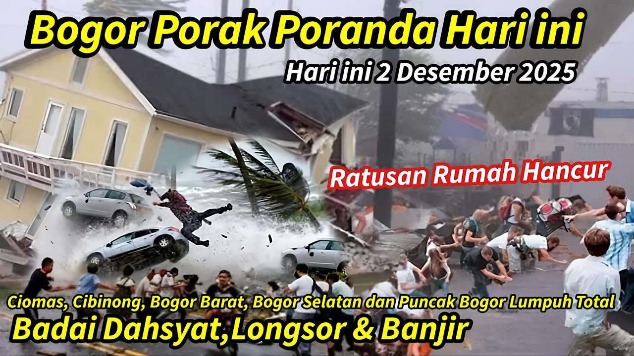 BOGOR GEMPAR!! DETIK-DETIK BADAI DAHSYAT, BANJIR & LONGSOR KOTA BOGOR, BADAI CIOMAS