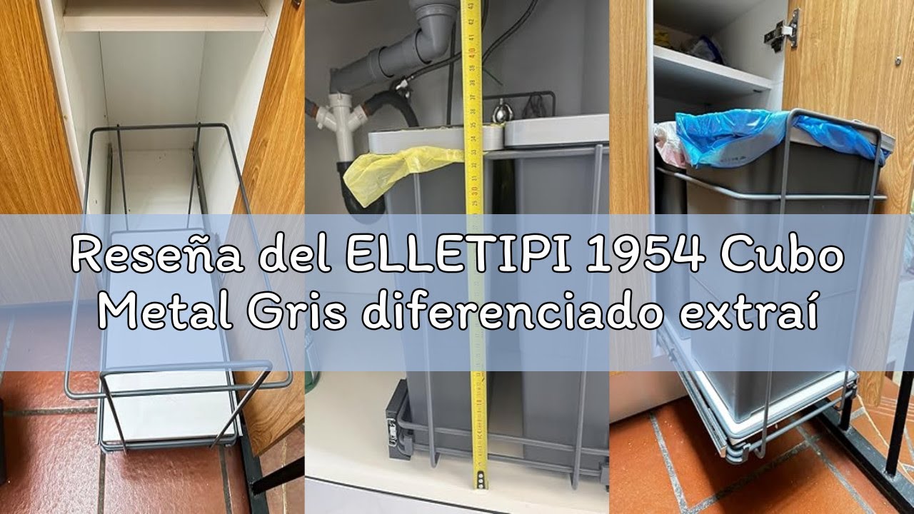 Reseña del ELLETIPI 1954 Cubo Metal Gris diferenciado extraíble Elletipi PF01 34B1 para base