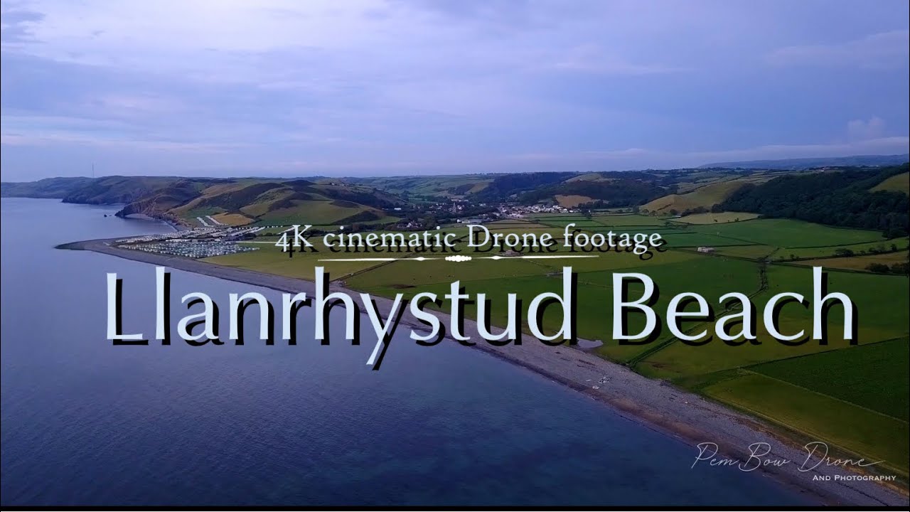 Llanrhystud Beach 4K cinematic Drone footage