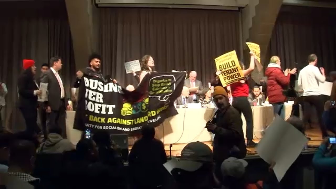 Protestors disrupt preliminary vote on rent-stabilized apartments