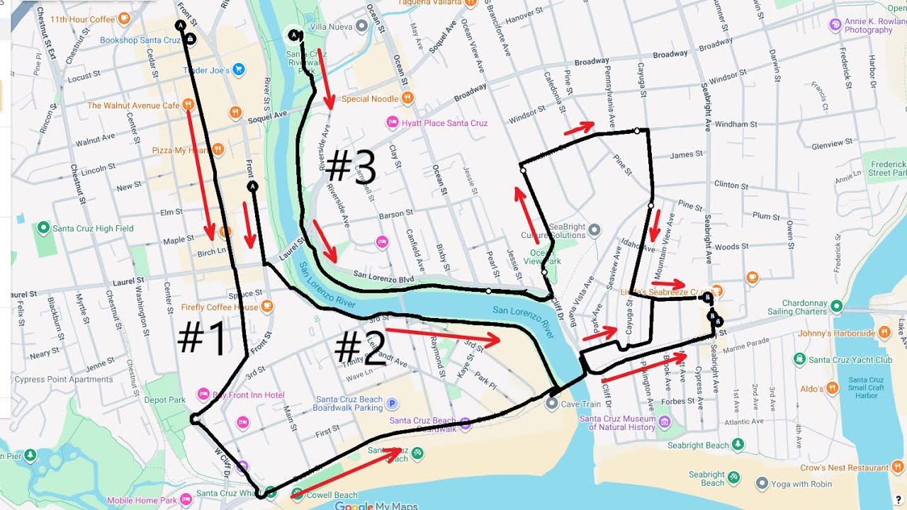 Cycling to the Seabright neighborhood Episode 9 - A Downtown Trilogy