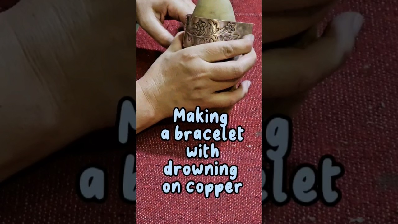 Making bracelets by engraving on copper || #metalworking #metalart #bracelet #handicraft