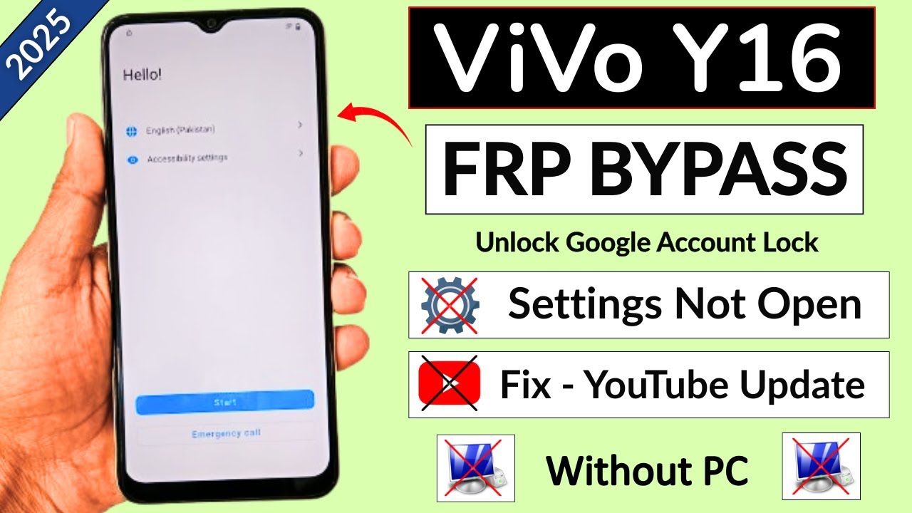 Vivo Y16 Frp Bypass Android 12 ( New Update 2025 ) Vivo Y16 Google Account FRP Bypass Without PC