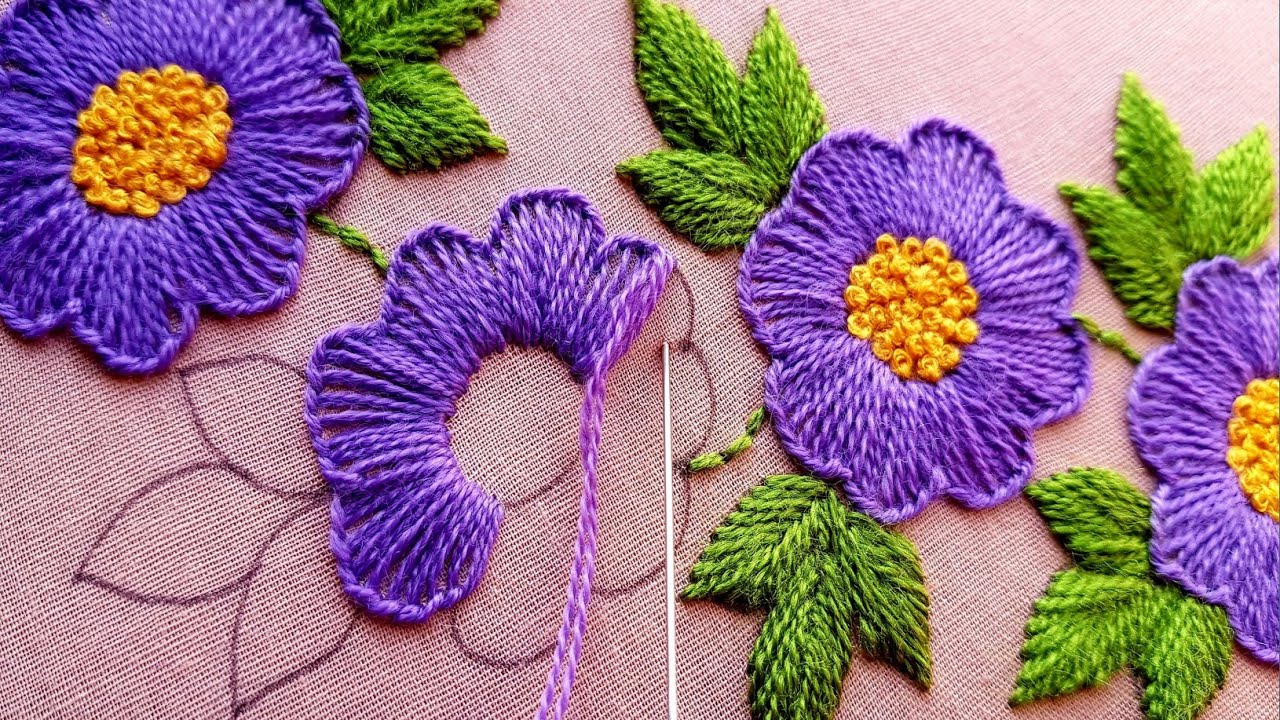 Hand Embroidery Design (Neckline, Borderline)কামিজে ফুলকারি বর্ডারলাইন ডিজাইন করুন খুব সহজেই