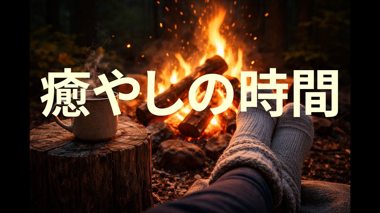 【最高の癒し】Bonfire & Acoustic Guitar 🎸 焚き火とギターの音色で眠るBGM [Sleep / Reading]