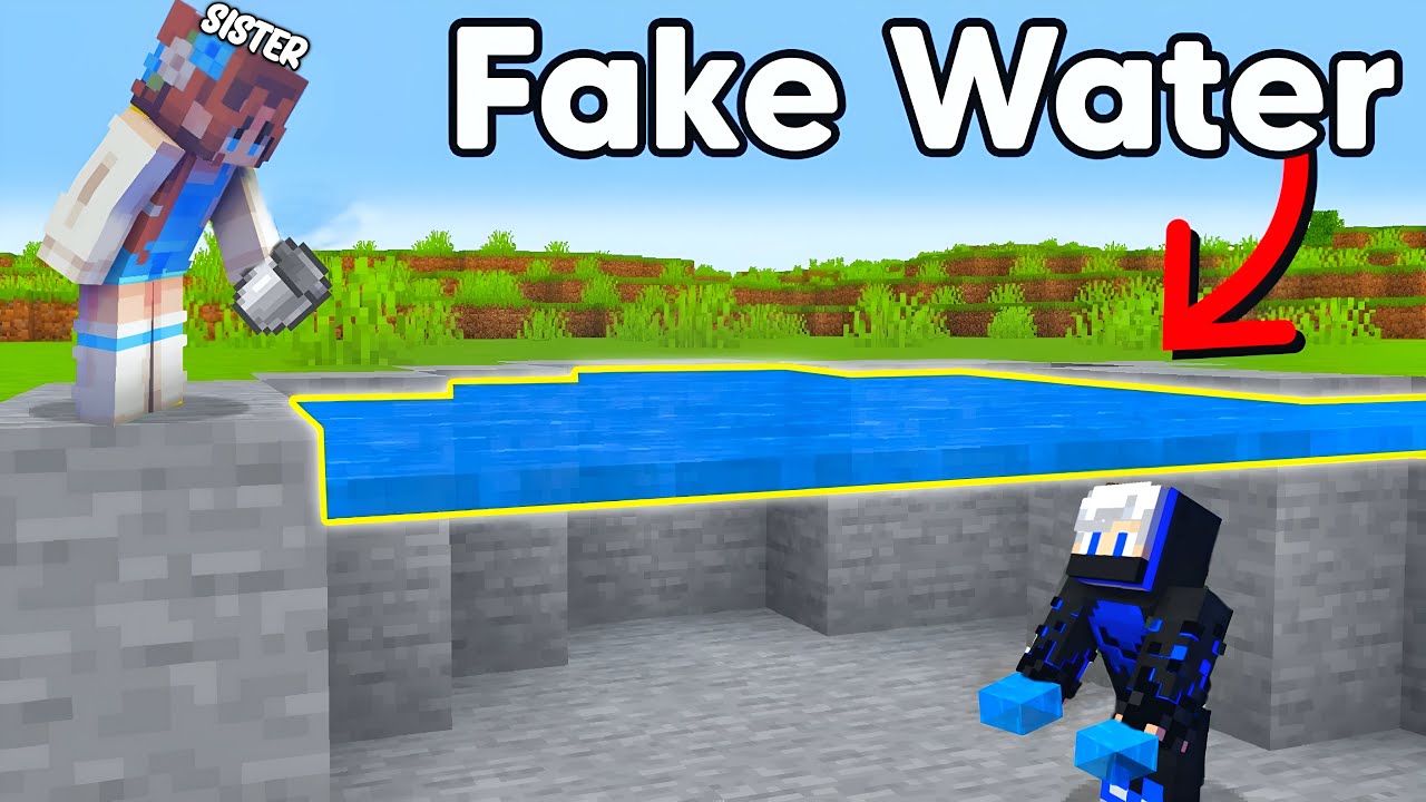 😂 I Fooled My Sister Using FAKE WATER in Minecraft...
