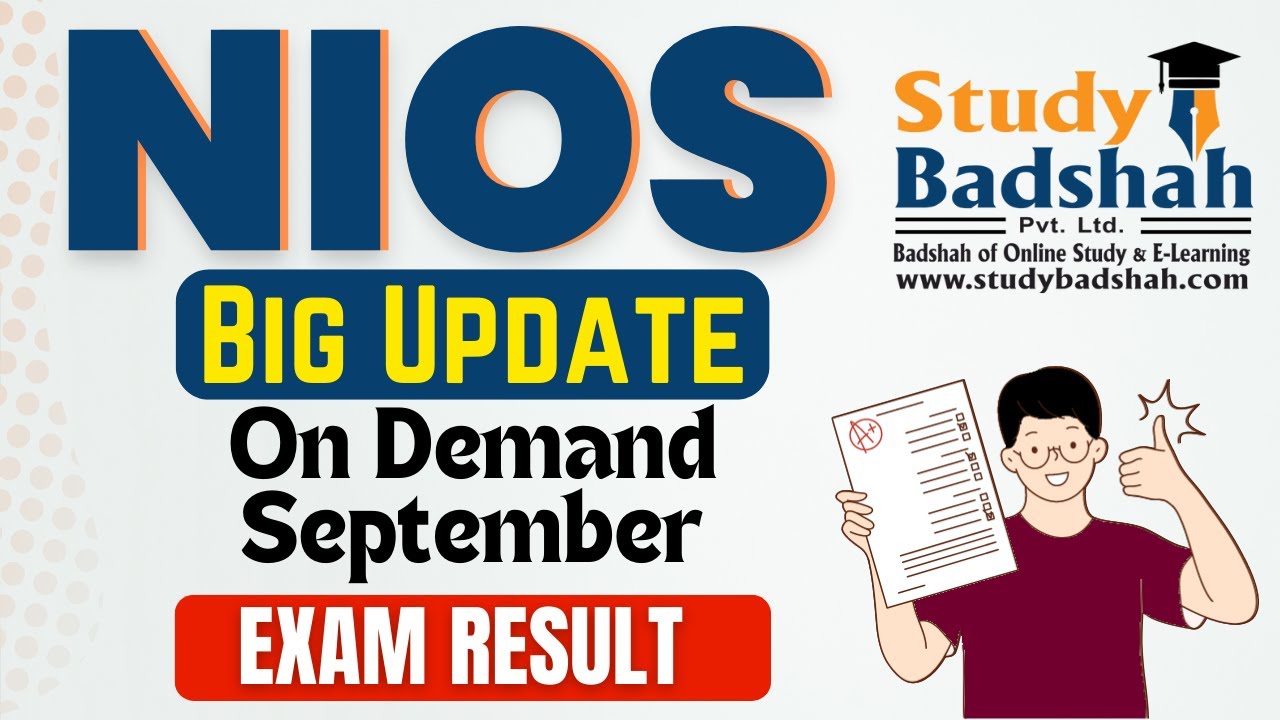 NIOS On Demand September 2022 Result Declared | Only 12th class |