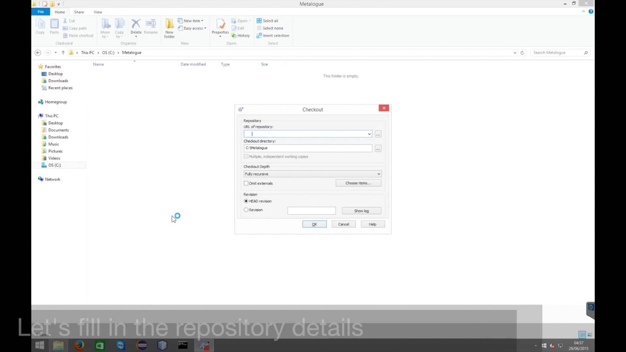 SVN Checkout - How to check out a working copy from a repository