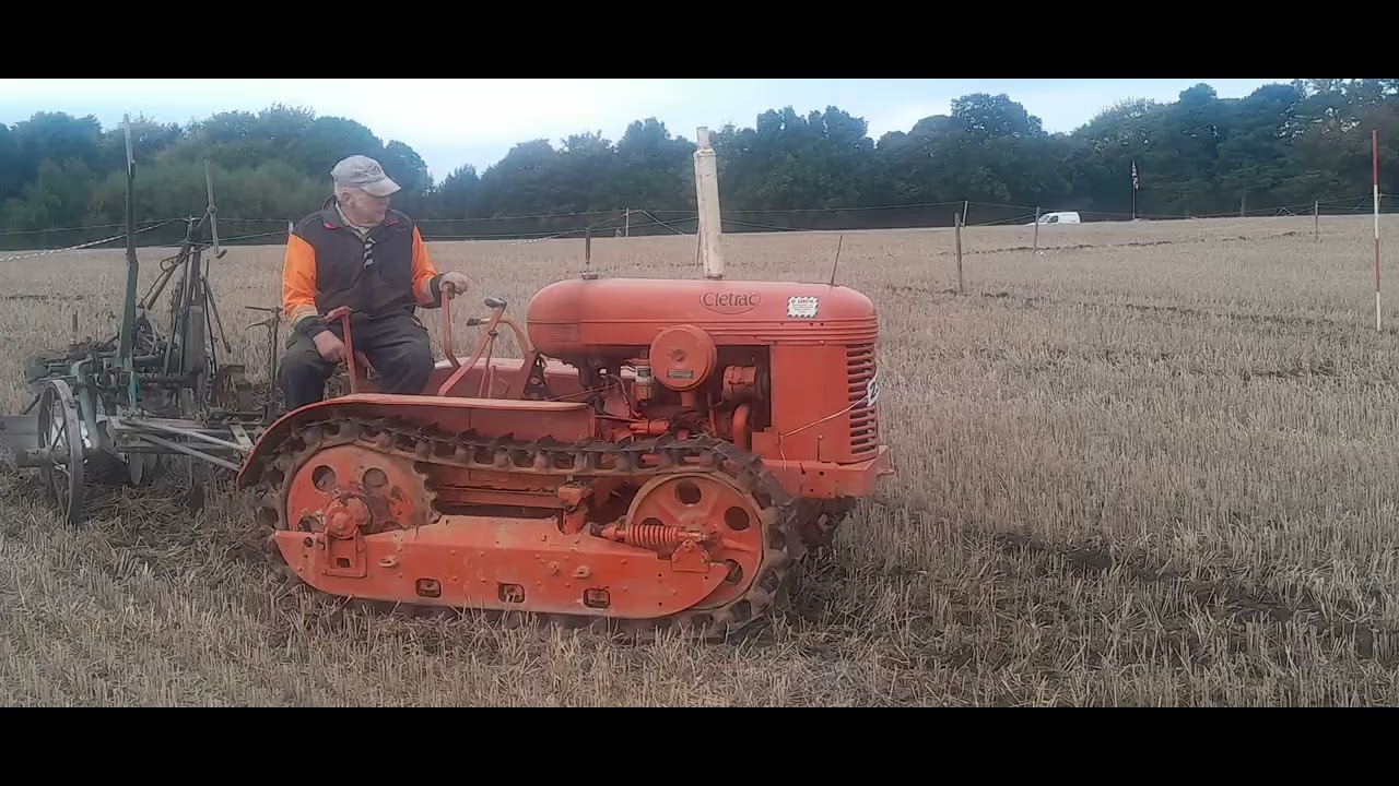 Cletrac crawler British national ploughing championships 2024 Thoresby  2 furrow trailer plough