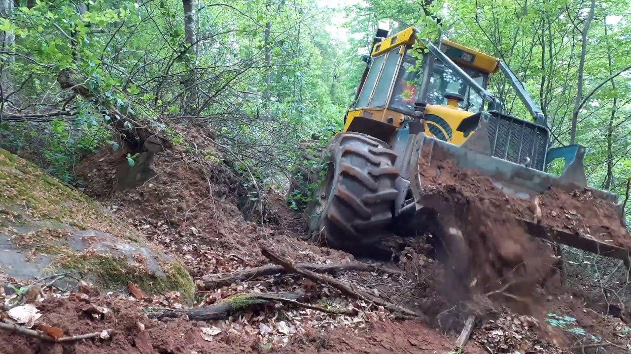 Making a Logging Road, with Unstoppable Forestry Tractor HSM 904