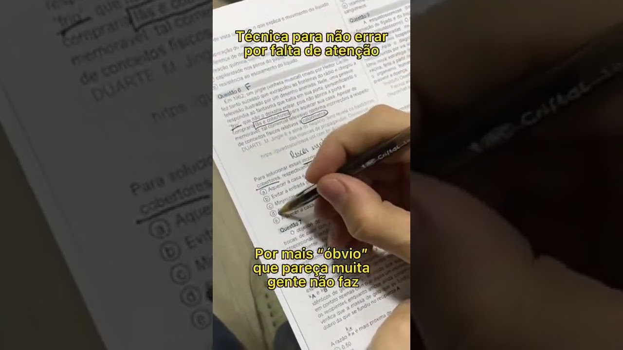 T&eacute;cnica para concentrar e acertar mais quest&otilde;es durante a prova