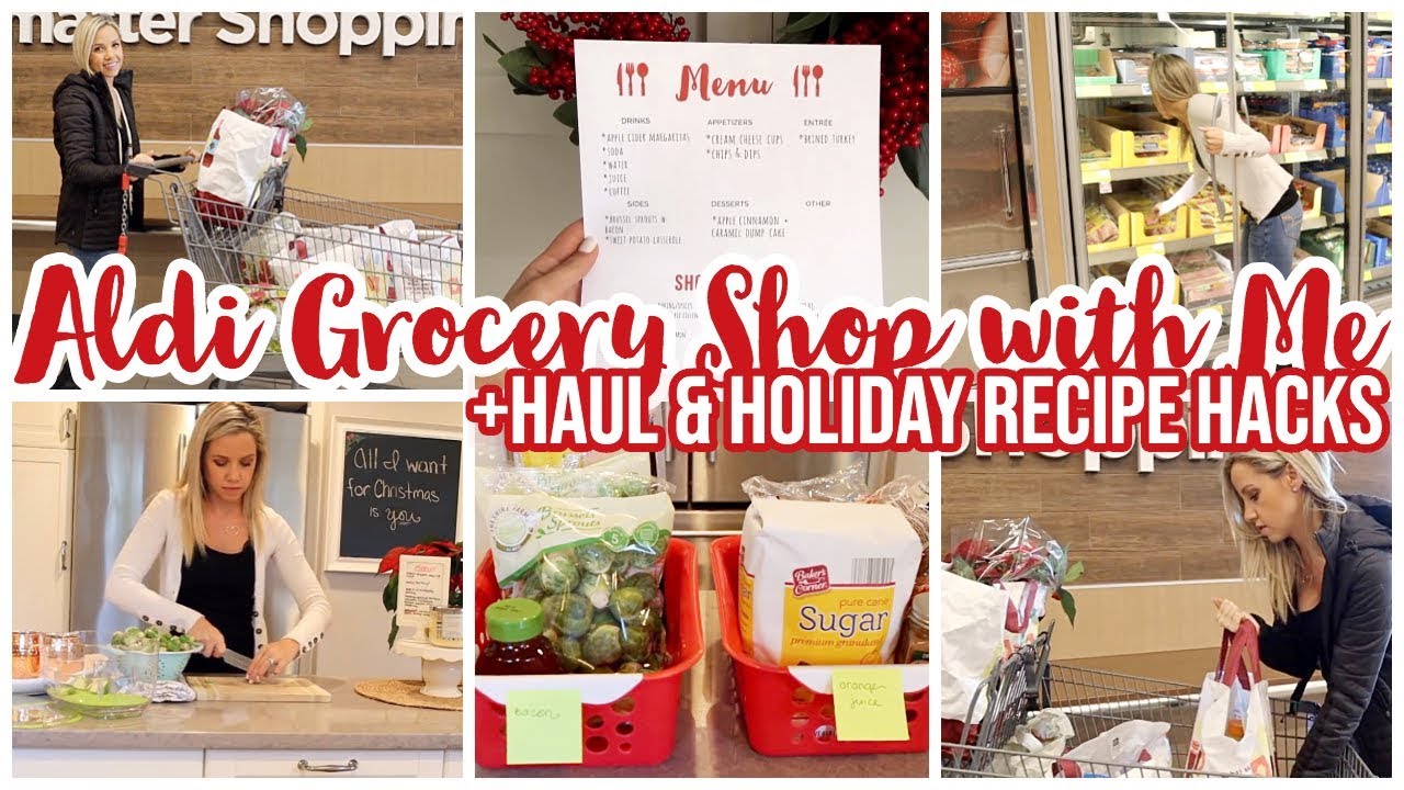 ALDI GROCERY SHOP WITH ME + GROCERY HAUL 2019 + EASY HOLIDAY RECIPE HACKS FOR FRUGAL LIVING