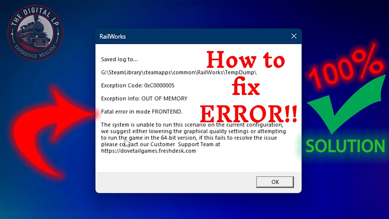 How To Fix Out Of Memory Error | Fatal Error In FRONTEND | Railworks | TS 2024 #railworks #railway