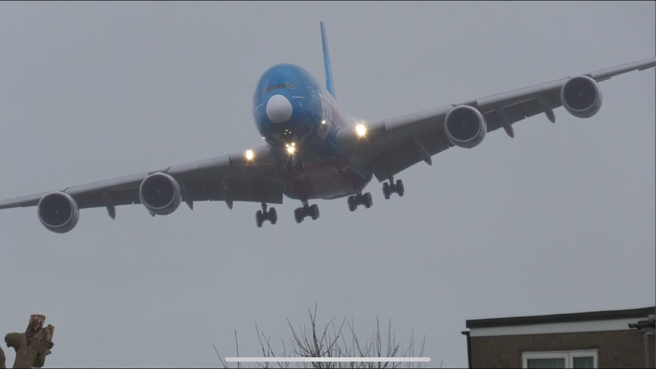 BAD WEATHER landings during Storm Gerrit at London Heathrow Airport(LHR)