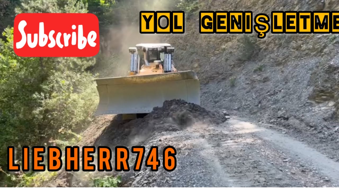 Lıebherr 746 zor işler kayalık yolda genişletme çalışması #automobile #heavyequipment #bulldozer