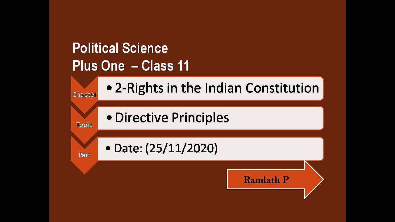 November 25, 2020 Directive Principles - Chapter 2