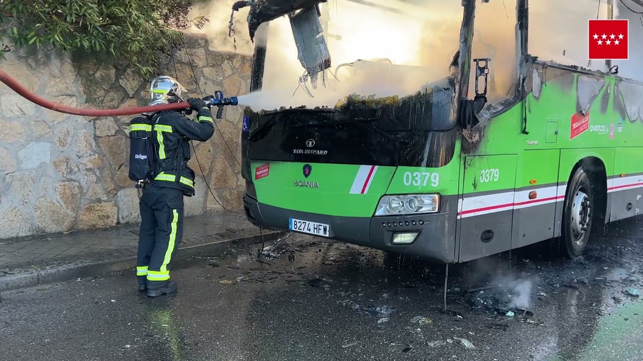 Incendio autobús Pozuelo de Alarcón