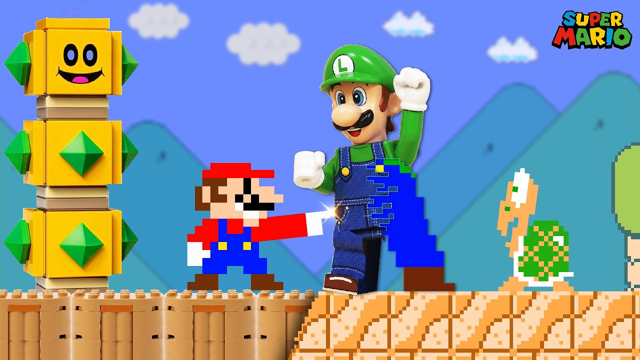 Super Mario Bros., But everything Mario touches turns to LEGO