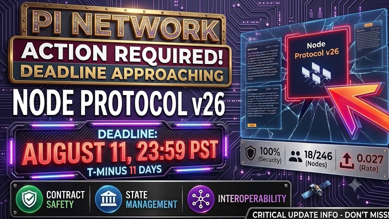 PI NETWORK NEW UPDATE! PROTOCOL V26 IS LIVE | ALL PI NODE USERS MUST UPGRADE BEFORE AUGUST 11!