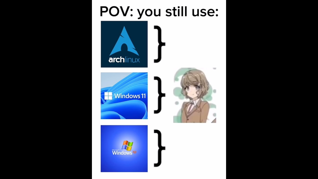 У XP все еще слишком много вариантов использования 🙏😭 #windows #linux #arch