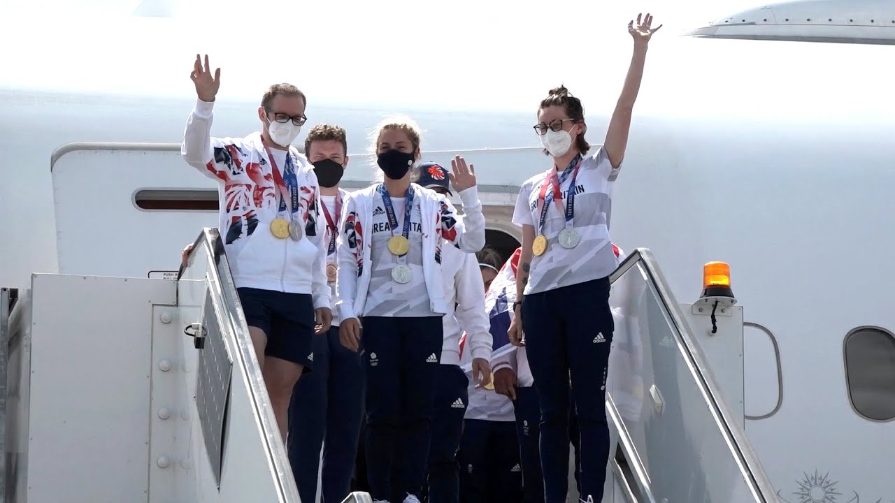 Incredible scenes as Team GB athletes return to the UK