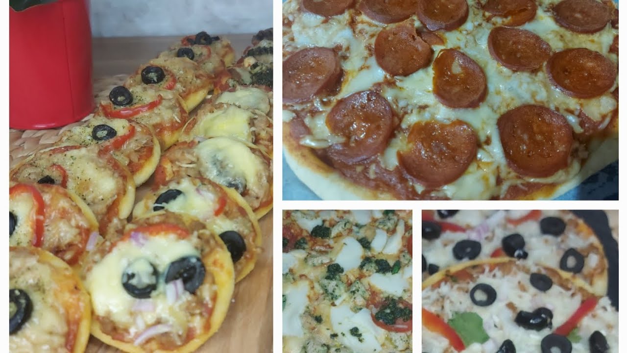 4 pizzas 🍕 rapides et d&eacute;licieuses....facile &agrave; pr&eacute;parer.