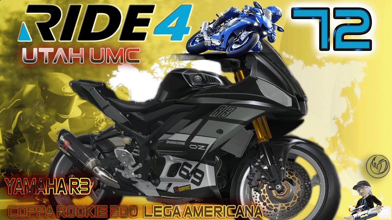 RIDE 4 🥇 YAMAHA R3 GREY-OUTER COURSE CIRCUITO UMC - COPPA ROOKIE 300 AMERICANA  GAMEPLAY 72 PS4Pro