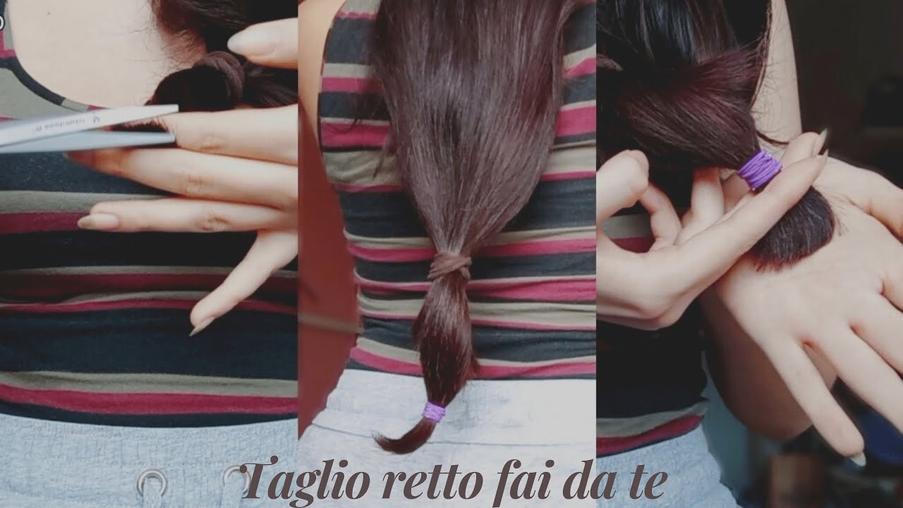 Come Tagliare i Capelli da Soli a Casa con un Elastico | Tutorial Taglio Dritto Capelli Lunghi