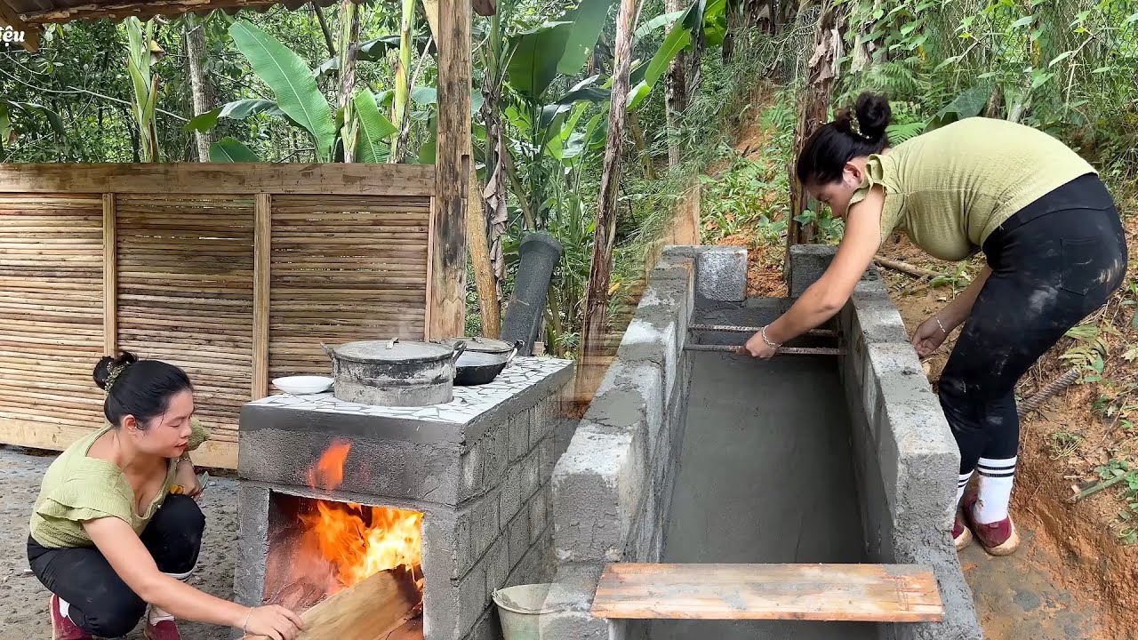 15 Days of Hard Work: Building a Large Outdoor Kitchen with Wood Stove and Chimney