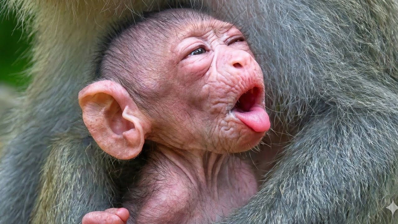 Heartwarming Moment: Mother Monkey Gives Warmth to Her Baby