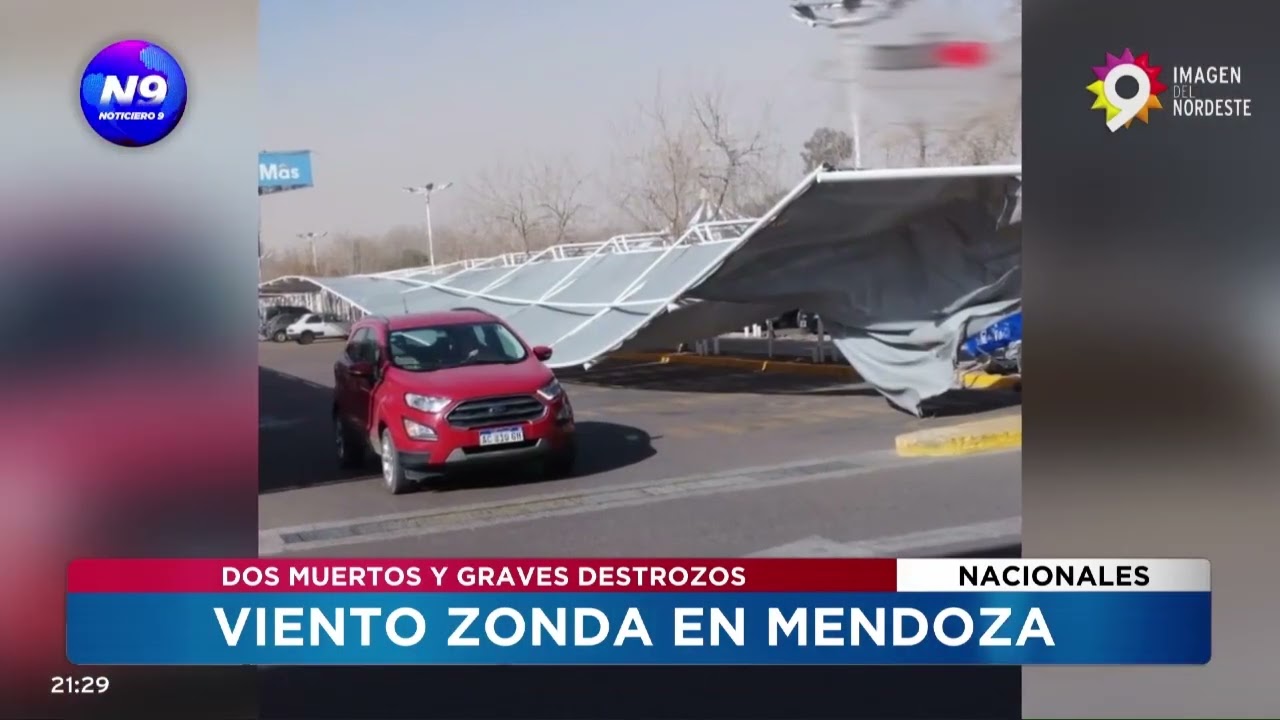 VIENTO ZONDA EN MENDOZA  - NOTICIERO 9