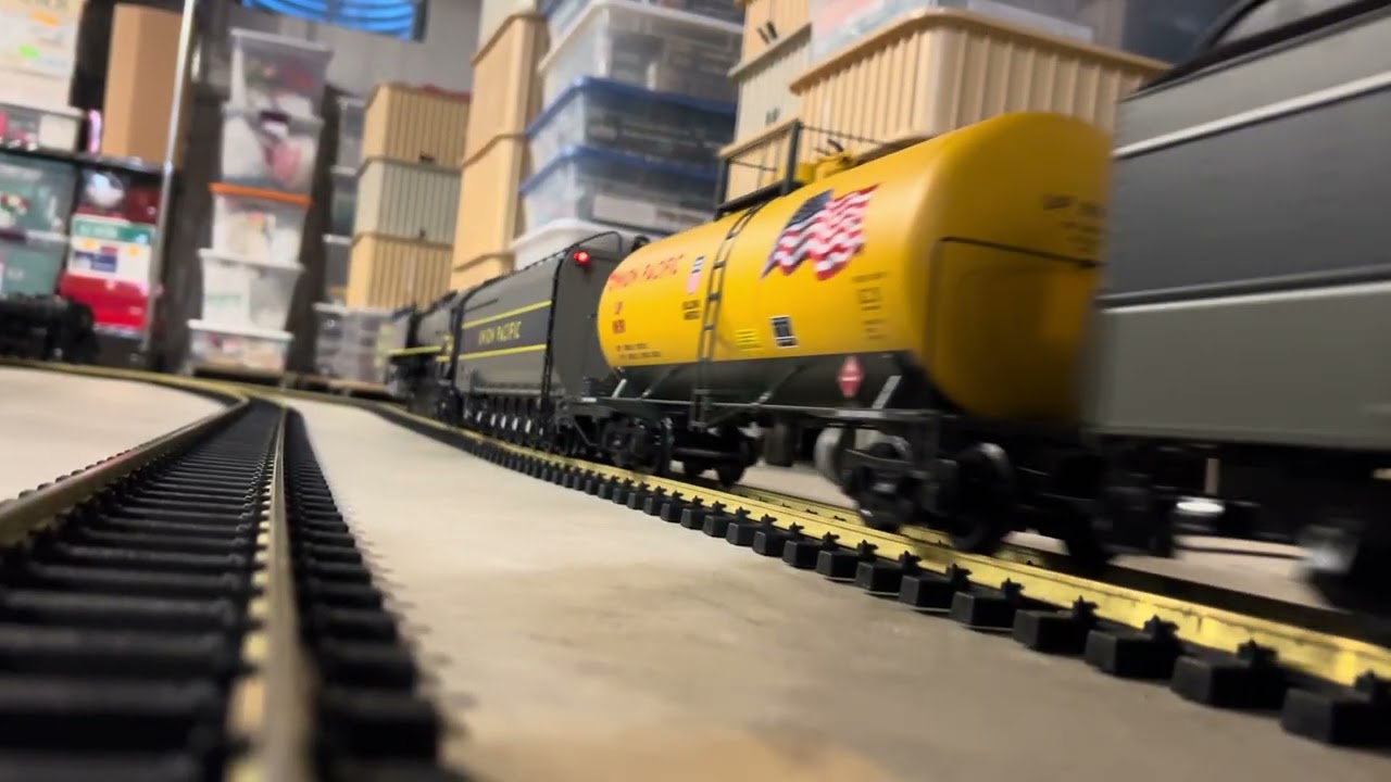 UP8444 with Heavyweight Passenger Cars - G Scale