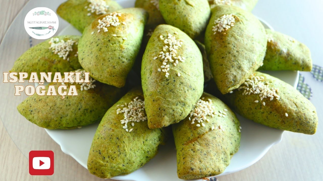 Yemyeşil Rengiyle Olay Olan Ispanaklı Poğaça 💚 İçinde Labne Sürprizi!