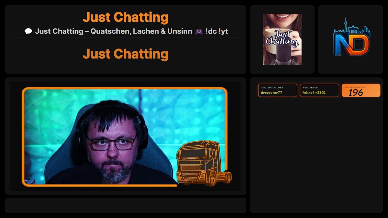 💬 Just Chatting – Quatschen, Lachen & Unsinn 🎮 !dc !yt