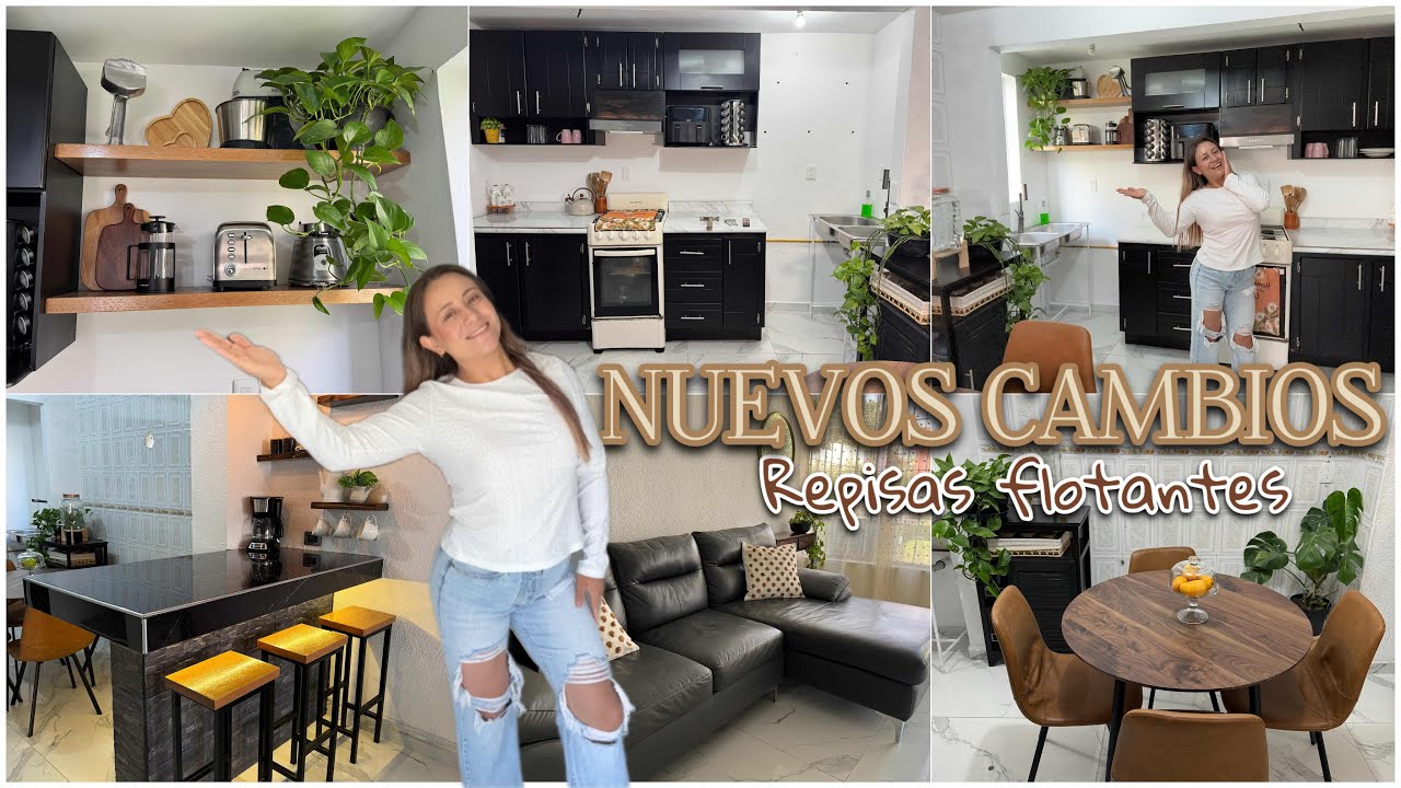 NUEVAS REPISAS FLOTANTES PARA MI COCINA ✨HOUSE TOUR MINI planta baja ✅Cambios en casa 🏡