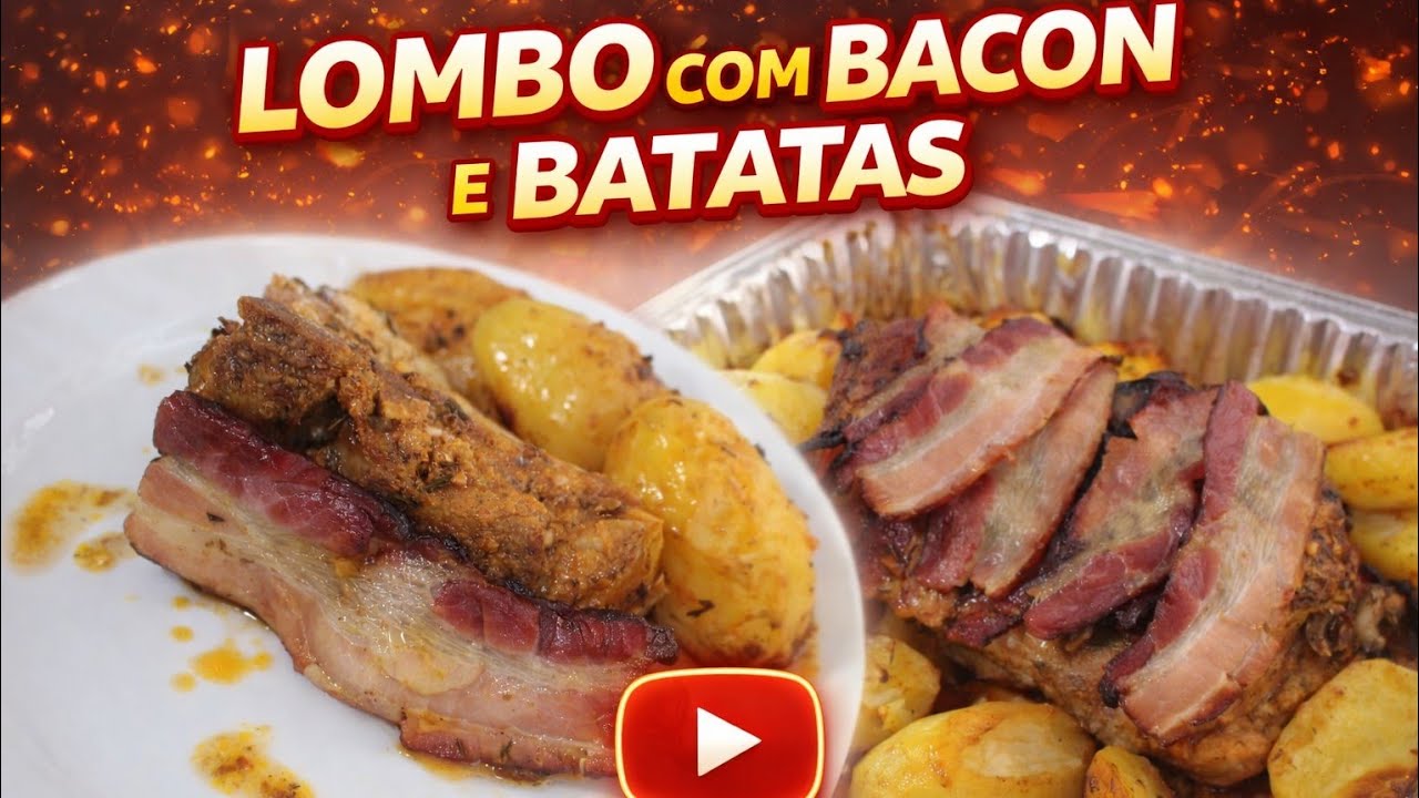 Receitando: Lombo com bacon e batatas