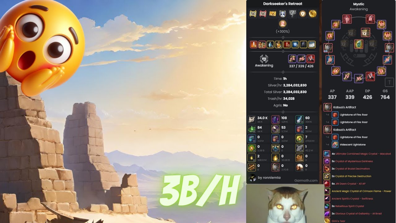 BDO Awakening Mystic on reworked Dark Seeker's Retreat 34k+/h (1 tide event)