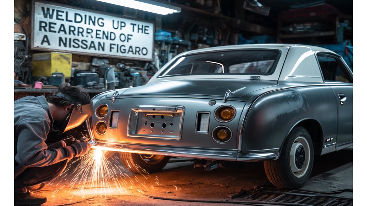 Реставрация Nissan Figaro, гнилой задний бампер