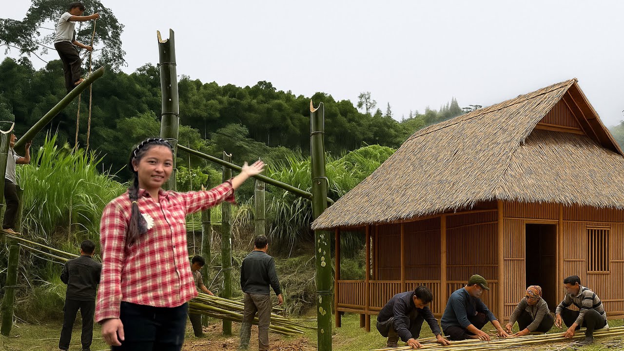 The village chief kept his promise, he called on many villagers to help Linda build her house.