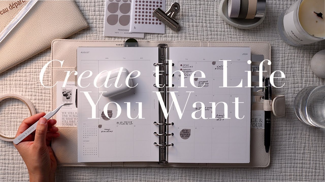 August Plan with Me | A5 6-Ring Rosie Papeterie Apple Vegan Leather Planner