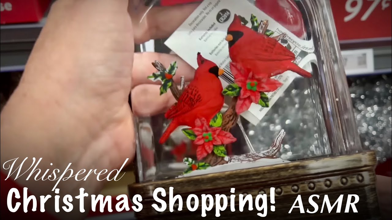 ASMR Walmart Christmas Aisle Stroll ✨(Whispered version) Crinkles & Ambient Store Sounds