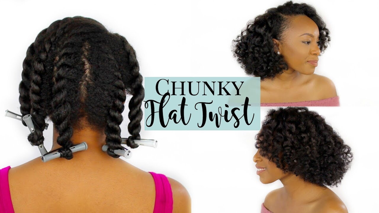 Chunky Flat Twist Out With Perm Rods on Natural Hair | Perfect for Heat Damaged/Transitioning Hair