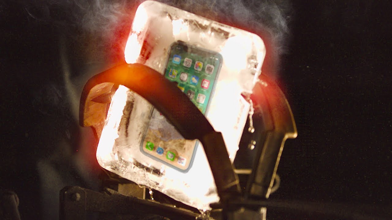 Red Hot Bear Trap VS iPhone X Frozen in ICE! Will It Survive?
