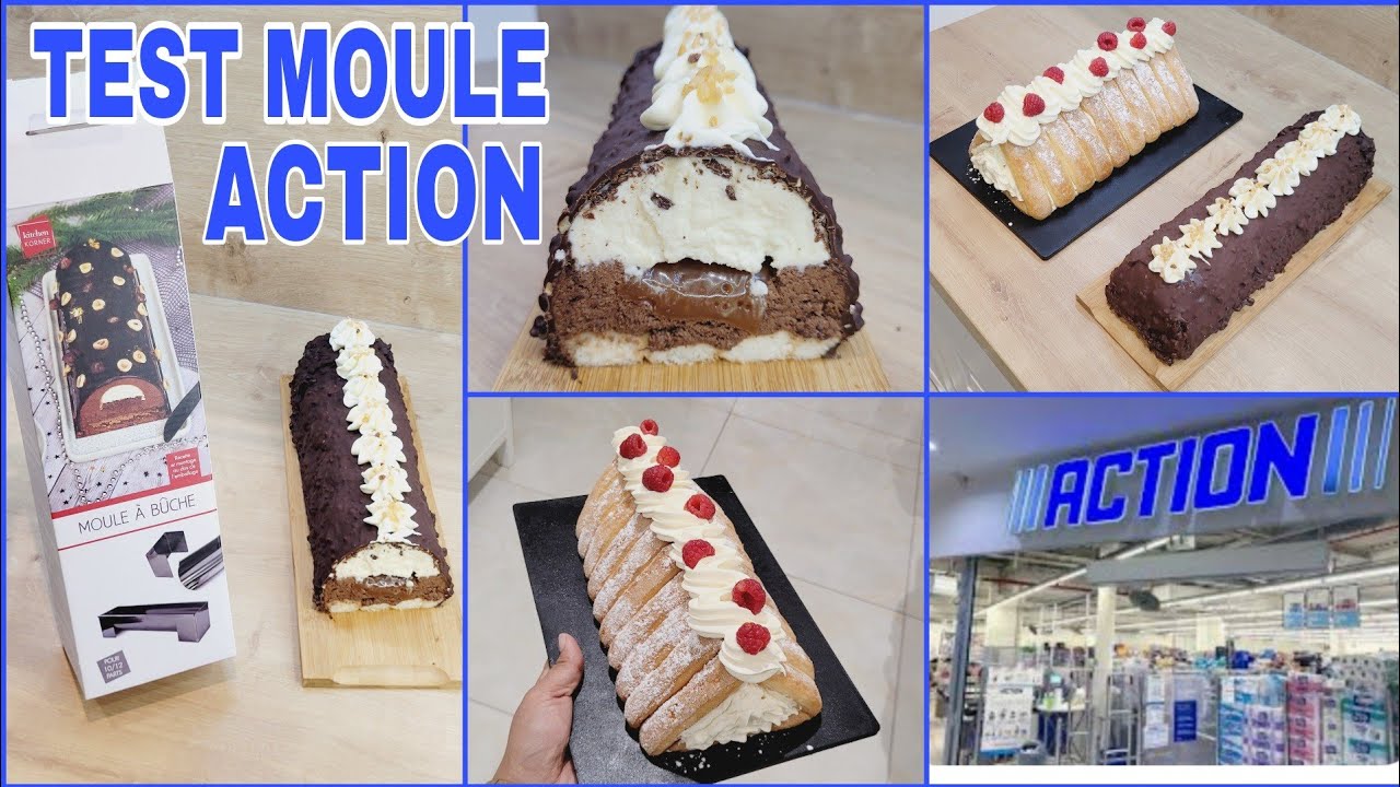 😱TEST MOULE ACTION❗️BÛCHE SANS CUISSON FACILE ET RAPIDE #buchenoel #bûche #buchefacile #action #test