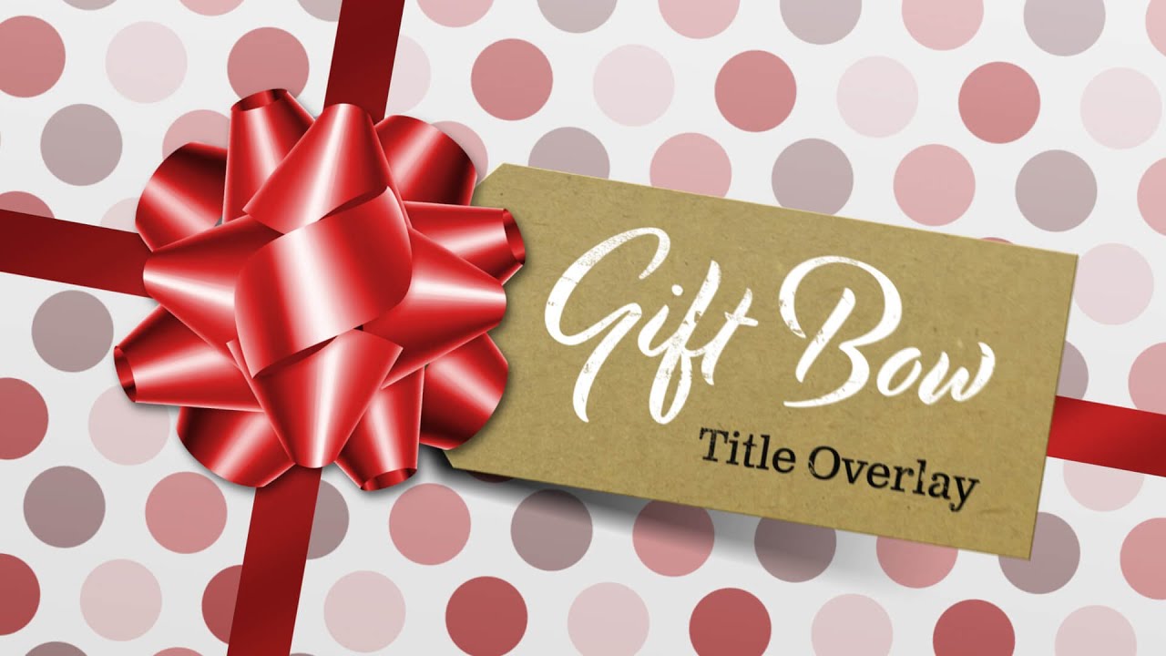 Editable Gift Tag And Ribbon Bow Title Overlay - Premiere Pro MOGRT Template