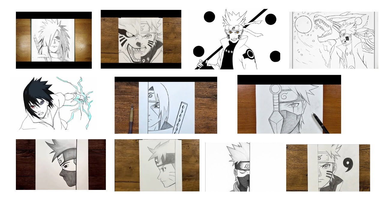🔥 Live Anime Drawing | Naruto & Sasuke Sketch Speed Art in 3 Hours 🎨